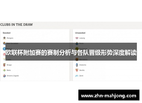 欧联杯附加赛的赛制分析与各队晋级形势深度解读 欧联杯附加赛的赛制分析与各队晋级形势深度解读