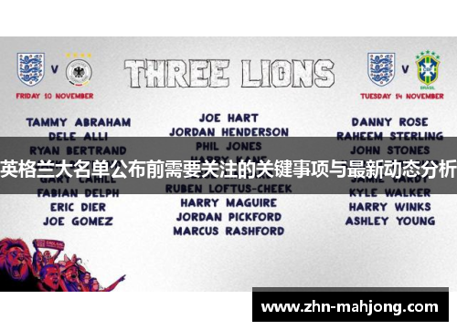 英格兰大名单公布前需要关注的关键事项与最新动态分析 英格兰大名单公布前需要关注的关键事项与最新动态分析