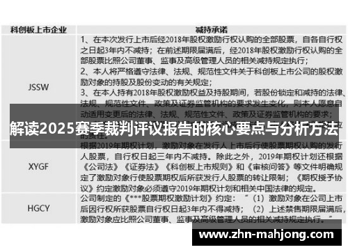 解读2025赛季裁判评议报告的核心要点与分析方法