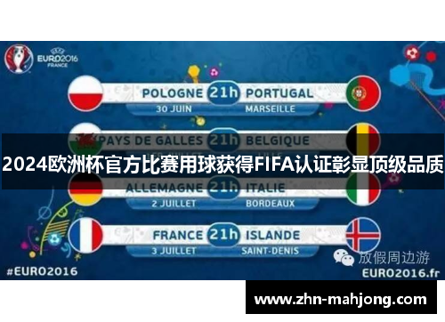 2024欧洲杯官方比赛用球获得FIFA认证彰显顶级品质