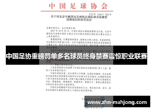中国足协重磅罚单多名球员终身禁赛震惊职业联赛 中国足协重磅罚单多名球员终身禁赛震惊职业联赛