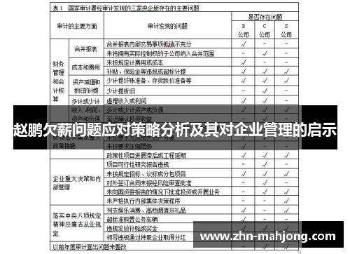 赵鹏欠薪问题应对策略分析及其对企业管理的启示 赵鹏欠薪问题应对策略分析及其对企业管理的启示